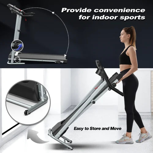 2025 Hot USA Oversea Warehouse Dropshipping Easy Move 1-12 Programs Folding Portable Fashion Electric Treadmill 12km/h