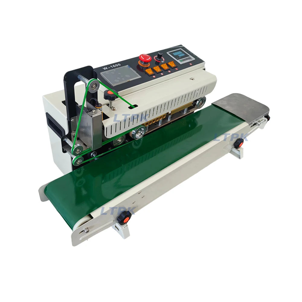 Semi Automatic Expiry Date QR Code Inkjet Printer Plastic Aluminum Foil Kraft Paper Bag Continuous Band Sealer Sealing Machine
