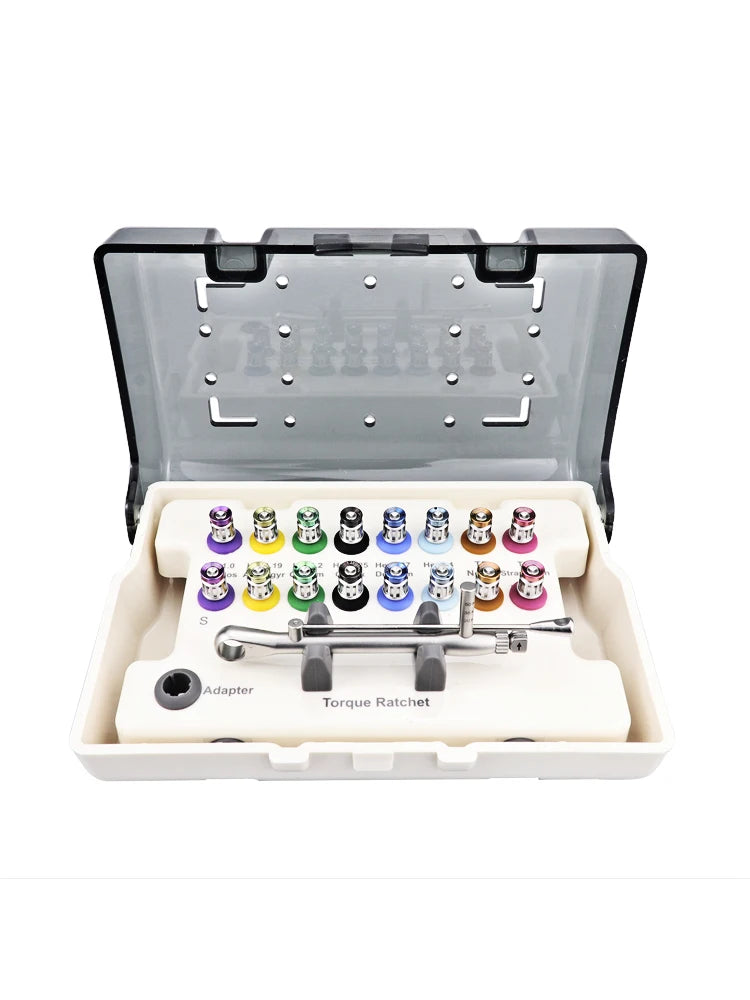 Fast ShipDental Universal Implant Torque Screwdriver Wrench Prosthetic Restoration Ratchet Kits Dentistry Implant Tool 10-70NCM
