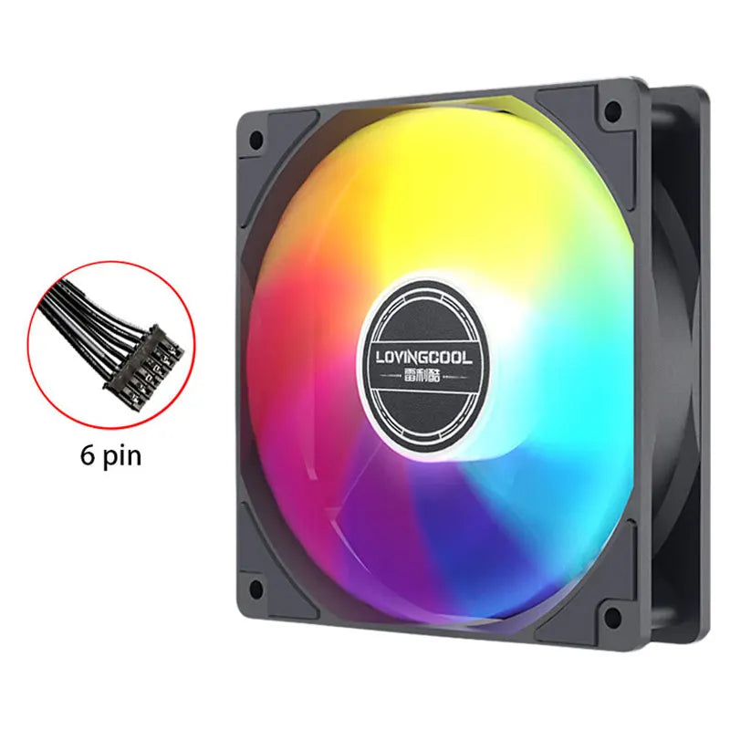 Lovingcool Computer PC Case Fan 12cm PC Luminous Led Cooling RGB Silent LED Plastic Cooling Fan for Computer Case