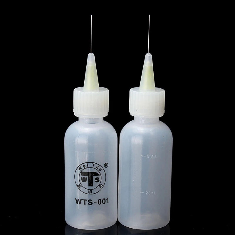 50ml Needle Tip Plastic Rosin Bottle Cleaning Liquid Flux Alcohol Oil Dispenser Plastic Hand Bottle Cleaner DIY Repair
