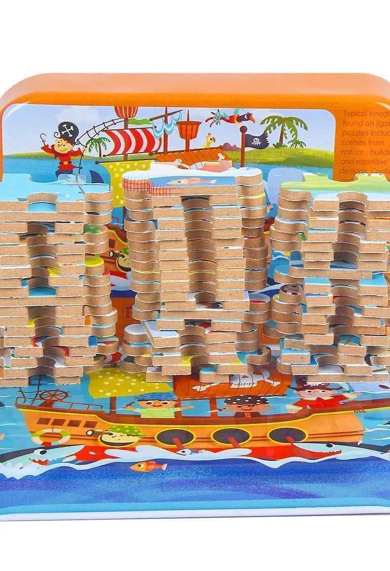 Hot New 60 Pieces Wooden Puzzle Toys for Children Cartoon Vehicle Animal Wood Jigsaw Baby Learning Educational Toy Kids Gift