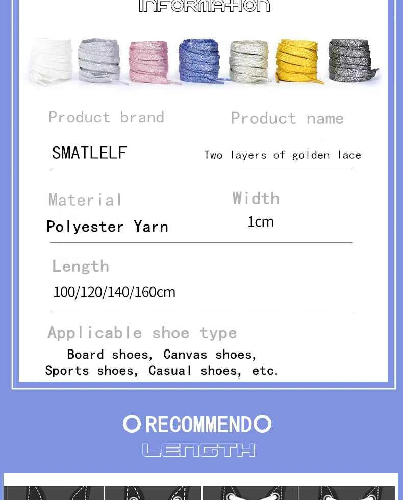 NEW Fashion Glitter Shoelaces Colorful Flat Shoe laces for Athletic Running Sneakers Shoes Boot 1CM Width Shoelace Strings 1Pair