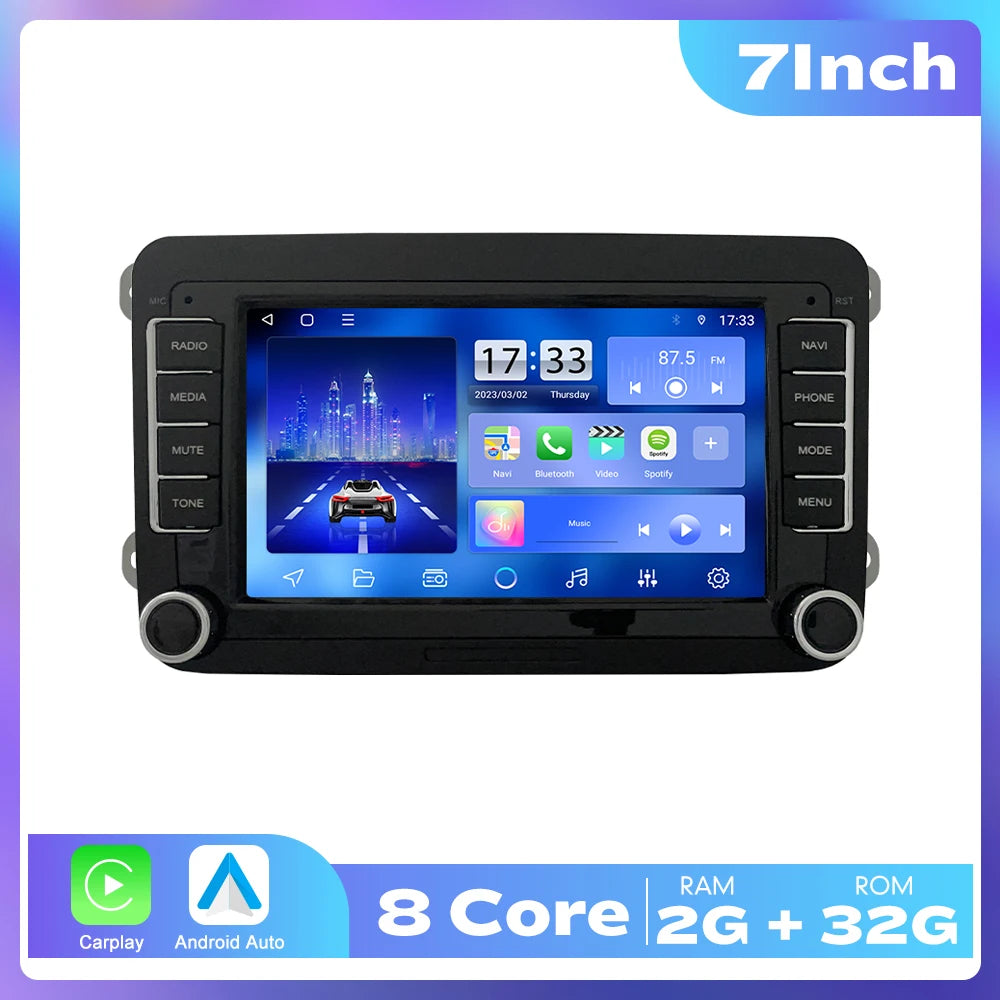 7 Inch Car Stereo for Universal VW With Button Car GPS Tracking Device Car Radio Android Vehicle Reverse Camera