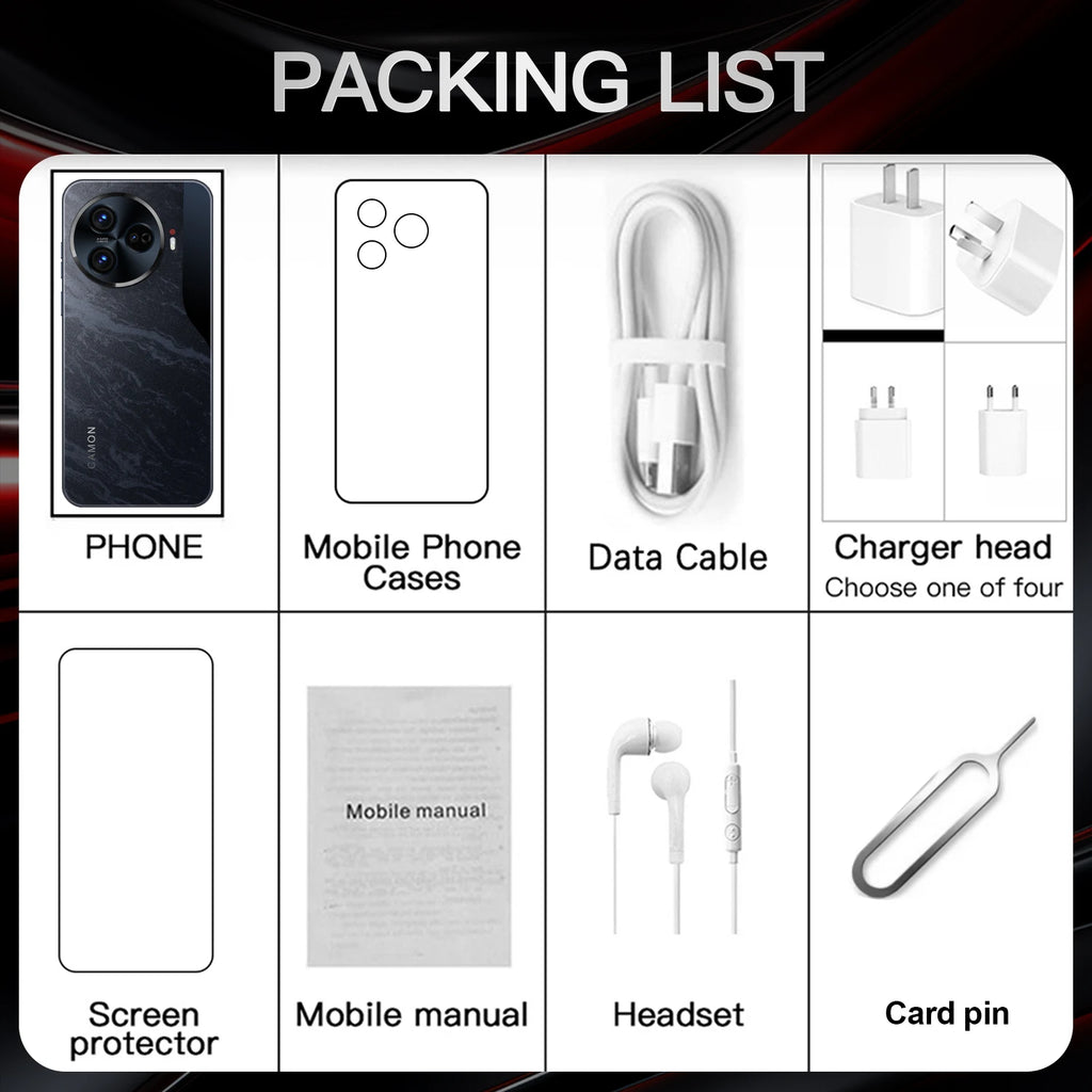 New C30 Pro 5G Smartphone Original 6.8-Inch Android 14 Phone 16GB 1TB Storage 72MP+108MP Camon 30 Pro 6800mAh Battery
