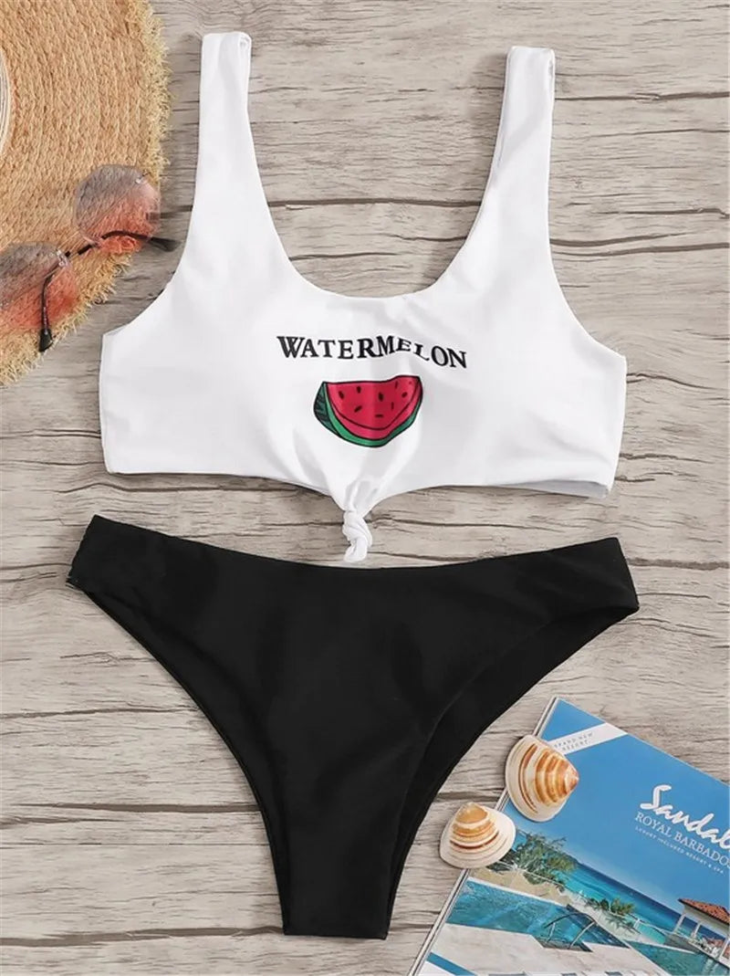 Beach Bikini 2026 Woman Sexy Front Lace Up Tie Bandeau Leopard Swimsuit Female Push Up Ruffled Bow Bathing Suit Thong Swimwear