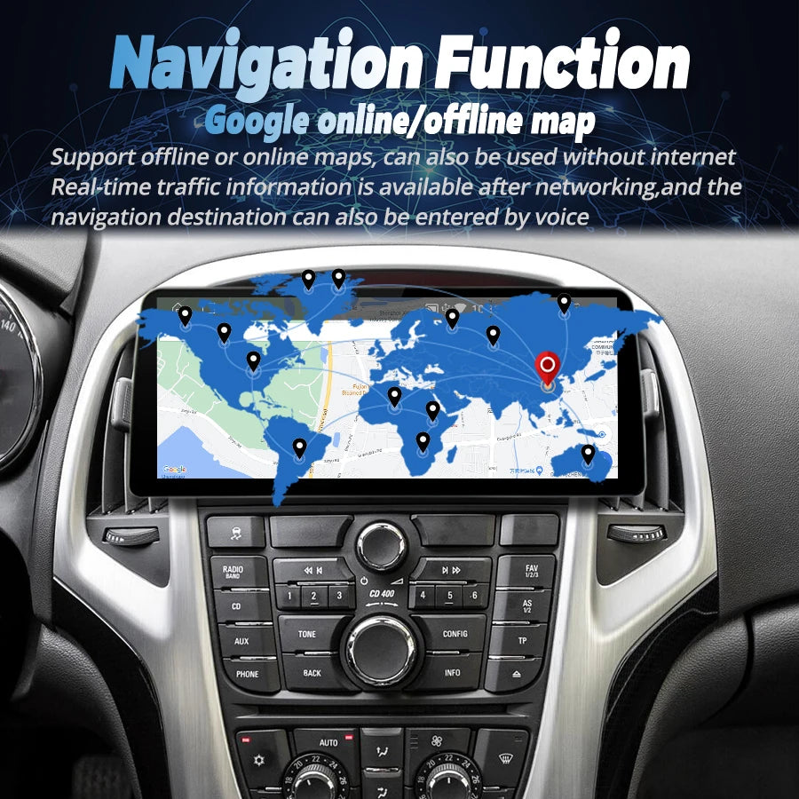 12.3inch Screen Radio Android Car Video Player 2Din Stereo for Buick Excelle for Opel Astra J 2009-2017 GPS Multimedia Carplay