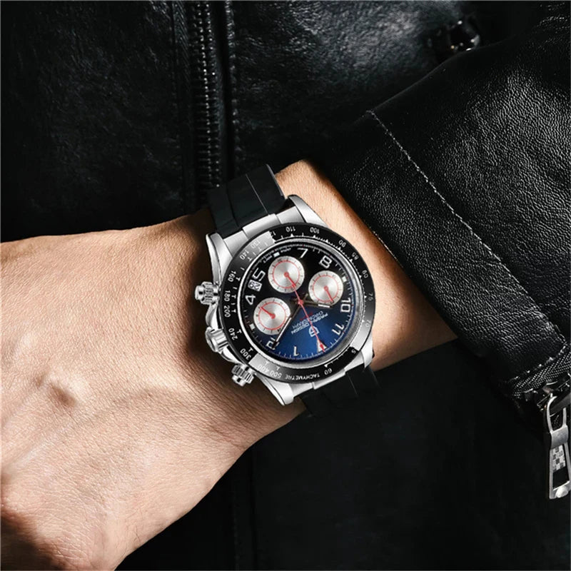 PAGANI DESIGN 1687 Rubber Strap Sapphire Glass Sports Watch Chronograph Men's Top Luxury Brand Men's Quartz Watch