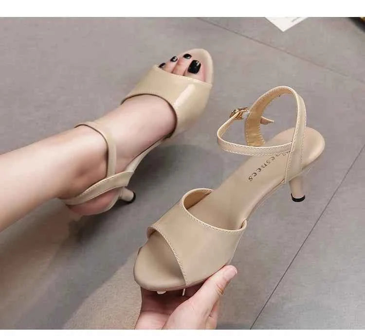 Sandals Women Shoes Big Size 43 Thin Heels Summer Candy Color Peep Toe High Heels Sexy Nightclub Party Slides Cross-Strap Shoes
