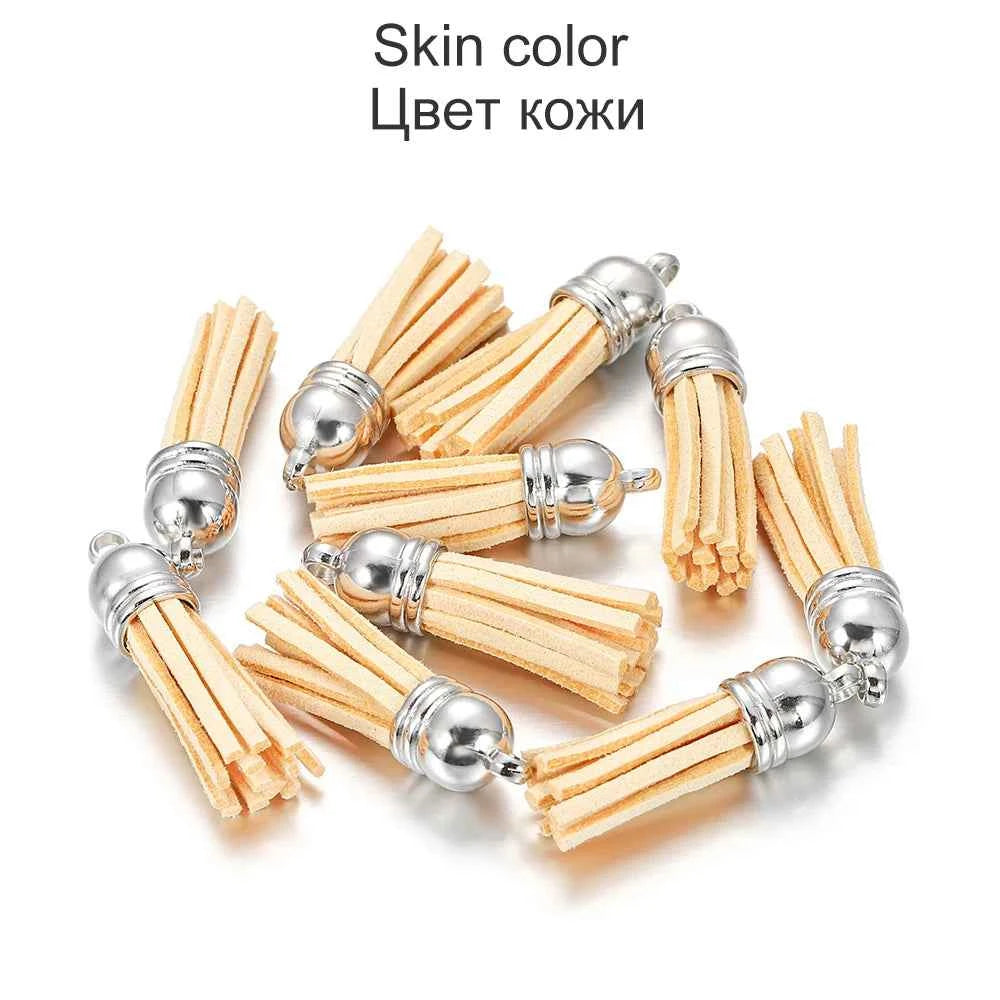 20-60pcs/lot 38mm Tassel Vintage Leather Tassels Fringe for Purl Macrame Pendant For DIY Jewelry Making Supplies Accessories