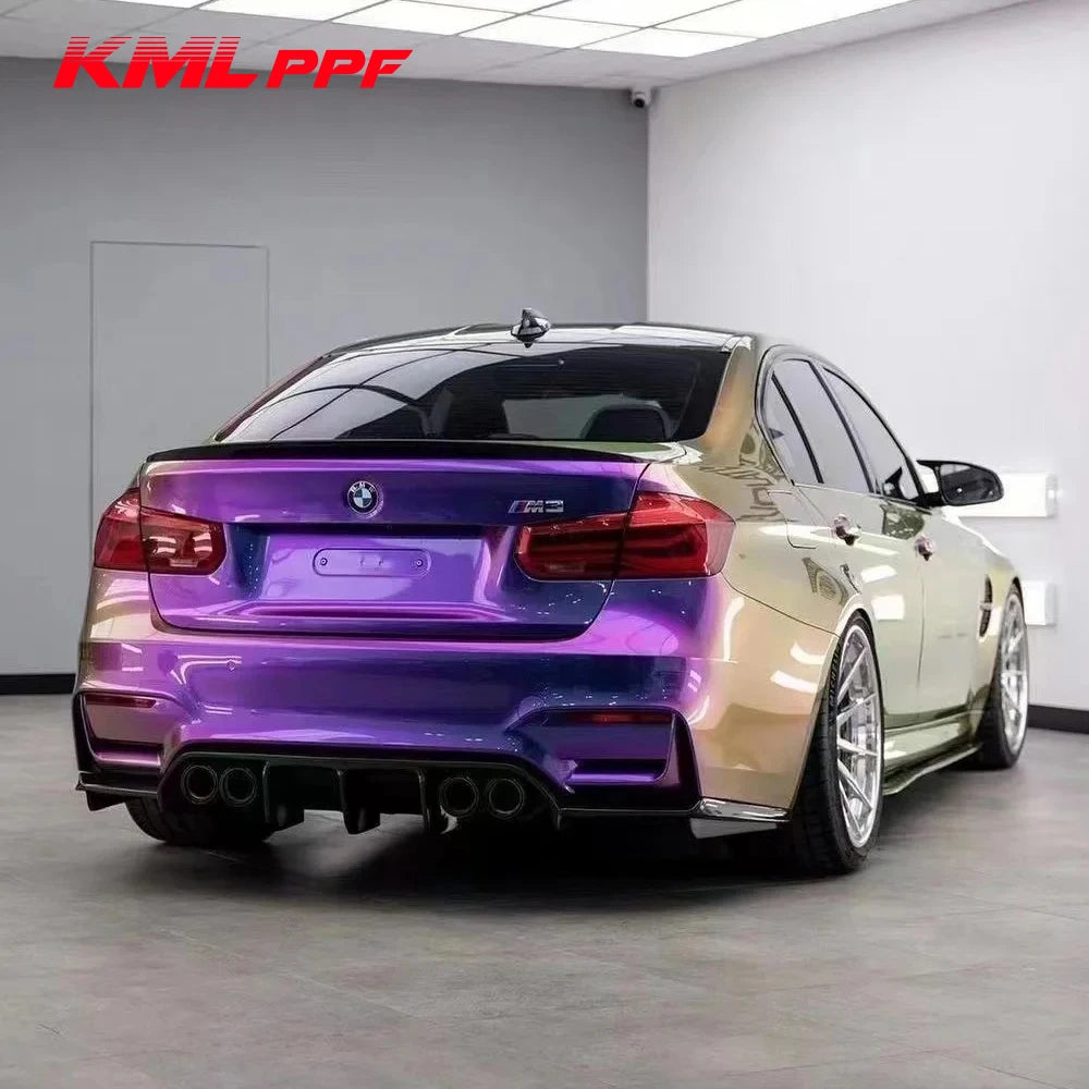 Wholesale Price Wrap Film 1.52*18m ROHS PET Magic Blue Purple Chameleon Car Sticker Removable Glue Car Vinyl Wrap Roll