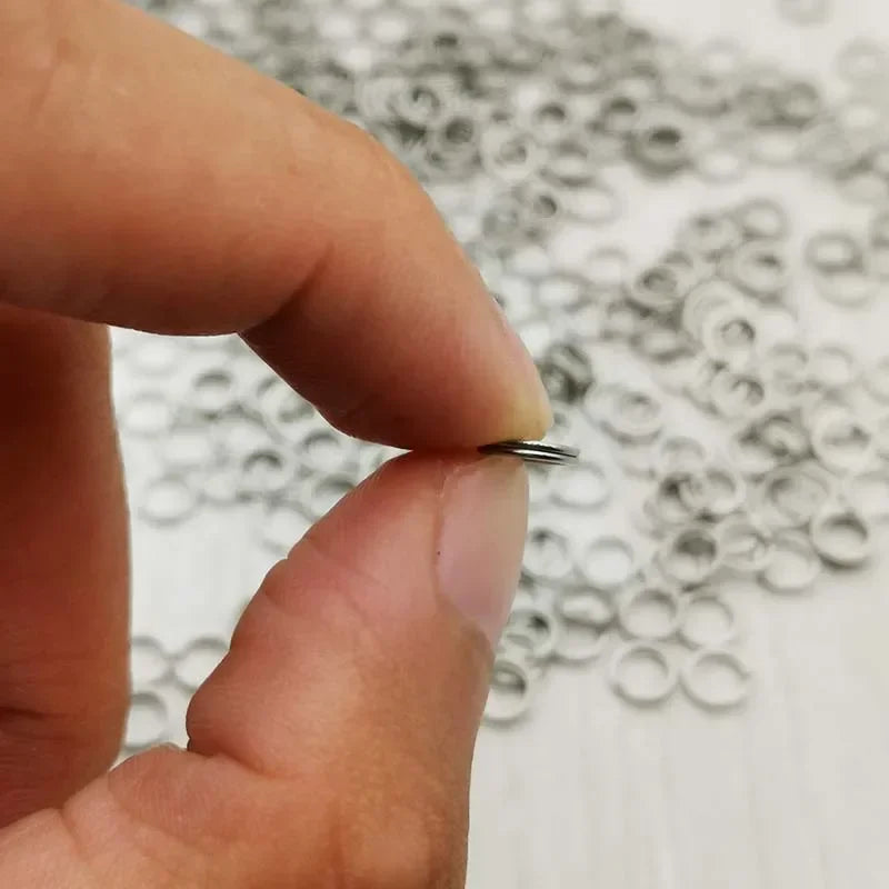 1 50pcs/lot Stainless Steel Fishing Ring Split Clip Swivel Double Loop Quick Change Hook Connector Carp Fishing Accessory Tackle