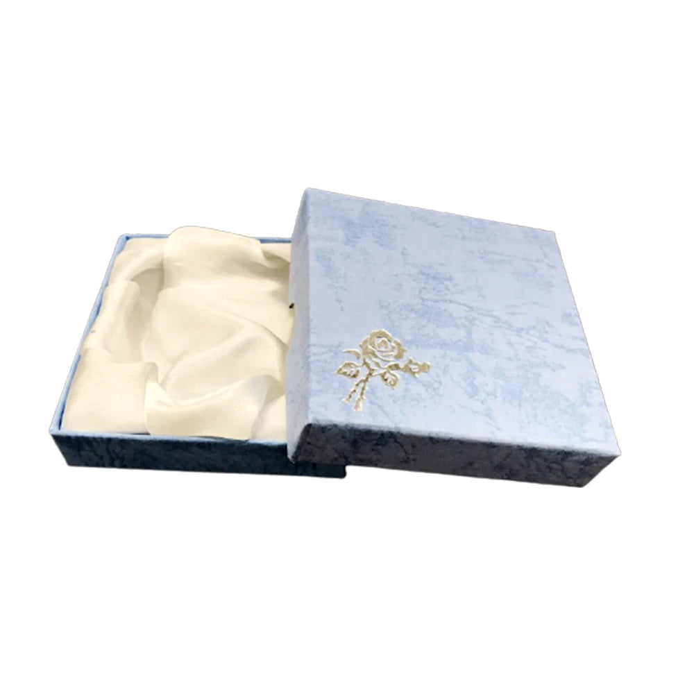 Square Rose Printed Jewelry Packaging Box Bracelet Necklace Storage Case Cardboard Gift Box Jewelry Organizer Case