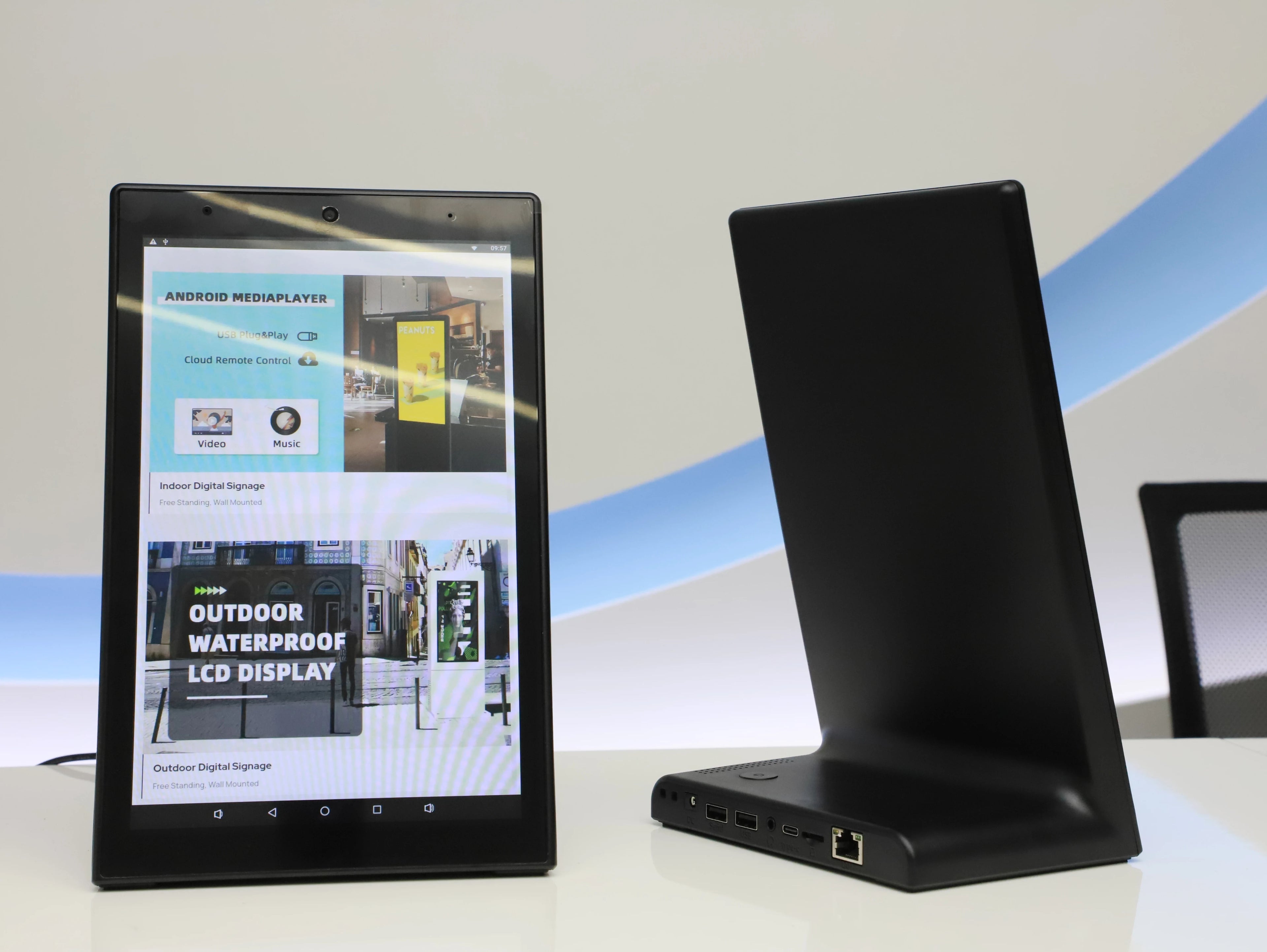 L-shaped Desktop Interactive Touch Digital Signage 10.1/14 Inch Positive Review Machine Small Advertising Play Android Tablet