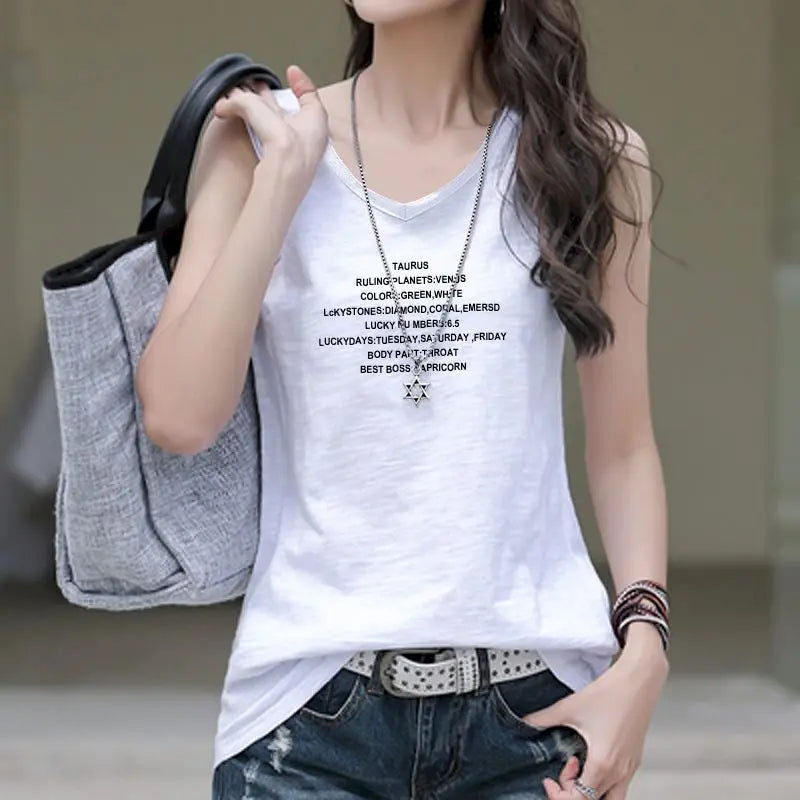 T Shirt Women 2026 New V-neck Loose Top Slub Cotton Letters Wild Short-sleeved Bottoming Shirts Female T Shirt Ins Tide Sexy Top
