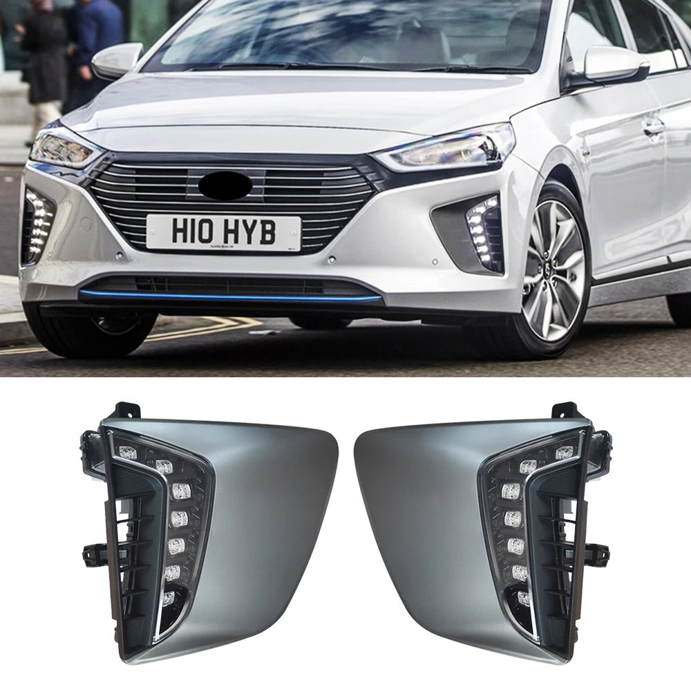 LED Fog Lamp Cover Daytime Running Lights 12V Daylight Car DRL for Hyundai IONIQ 2017 2018 2019 2020