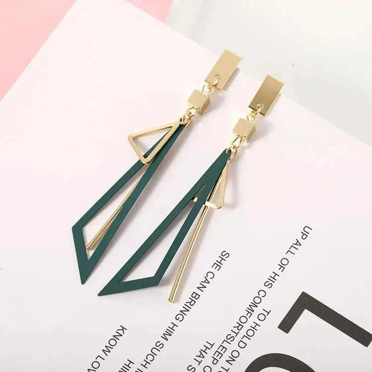 Korean Long Statement Geometric Triangle Tassel Dangle Drop Earrings For Women Earrings Fashion Jewelry Oorbellen Brincos