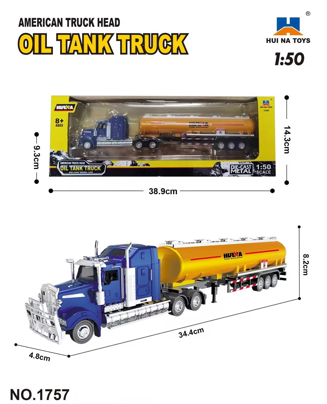 Dropshipping 1/50 Scale Open-Window Huina Static Zinc Alloy Die-cast Construction Model for Over-8-year-old