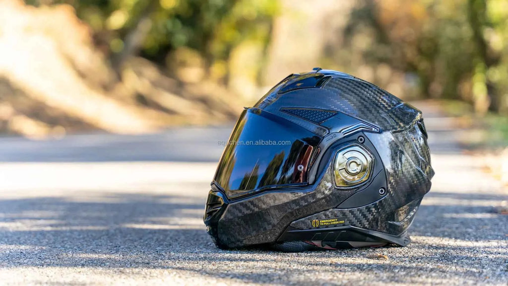 FF901 Original Carbon Fiber Rear Flip Helmet with Double Lens 180° Uncover DOT Four Seasons Compatible Fiber 6K for Motorcycles