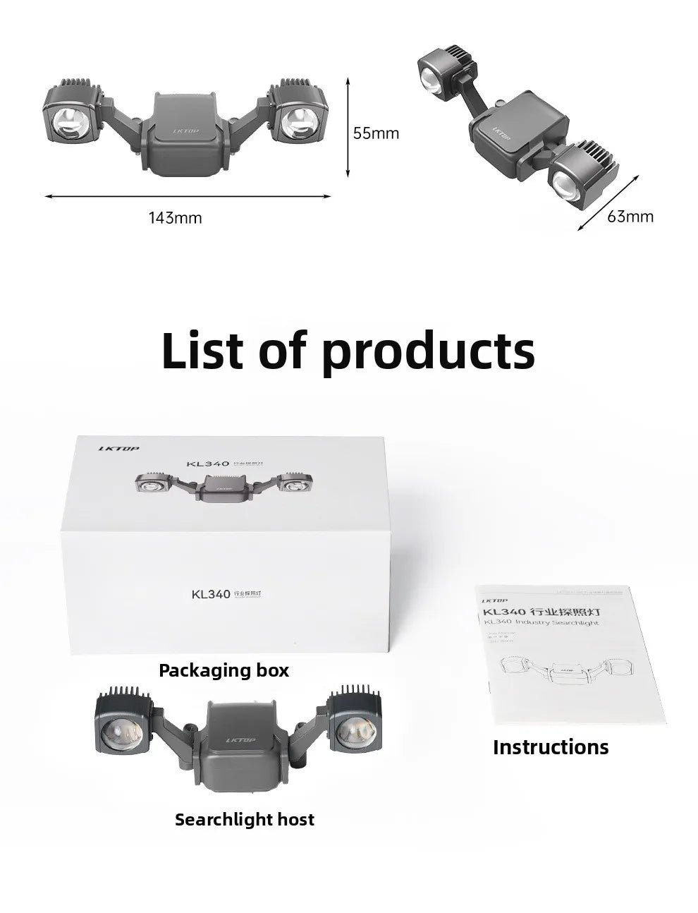 Led for Mavic 4T LKTOP Industry Edition Compatible KL340 Searchlight Drone-Mounted Color Strobe Light