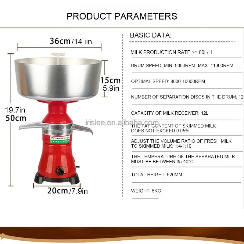 Electric Milk Degreasing Machine Milk Centrifuge Cream Separator Cheese Separator Machine
