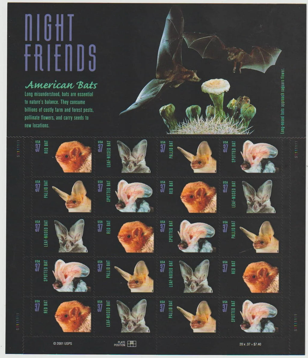 2011 Save the Tigers 2002 American Bat US Classic Vintage Stamps One Sheet Contains 20 Pieces Suitable for Envelopes