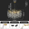 Modern Chandeliers for Dining Room Black Round Tree Branch Crystal Chandelier Adjustable Antique Vintage for Living Room Light