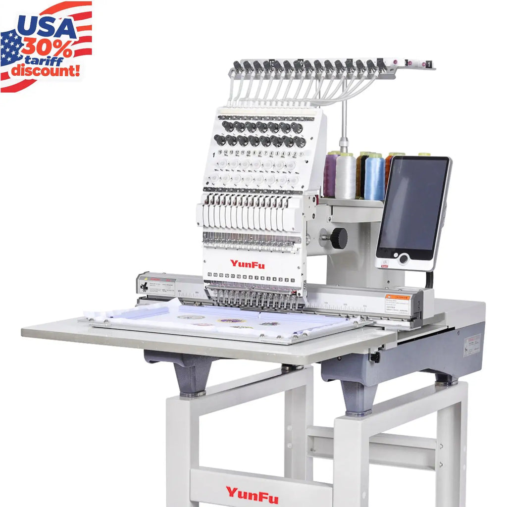 USA Warehouse Stock! High - Quality Single Head Embroidery Machine, Ideal for Quick US Delivery & Custom Apparel Projects