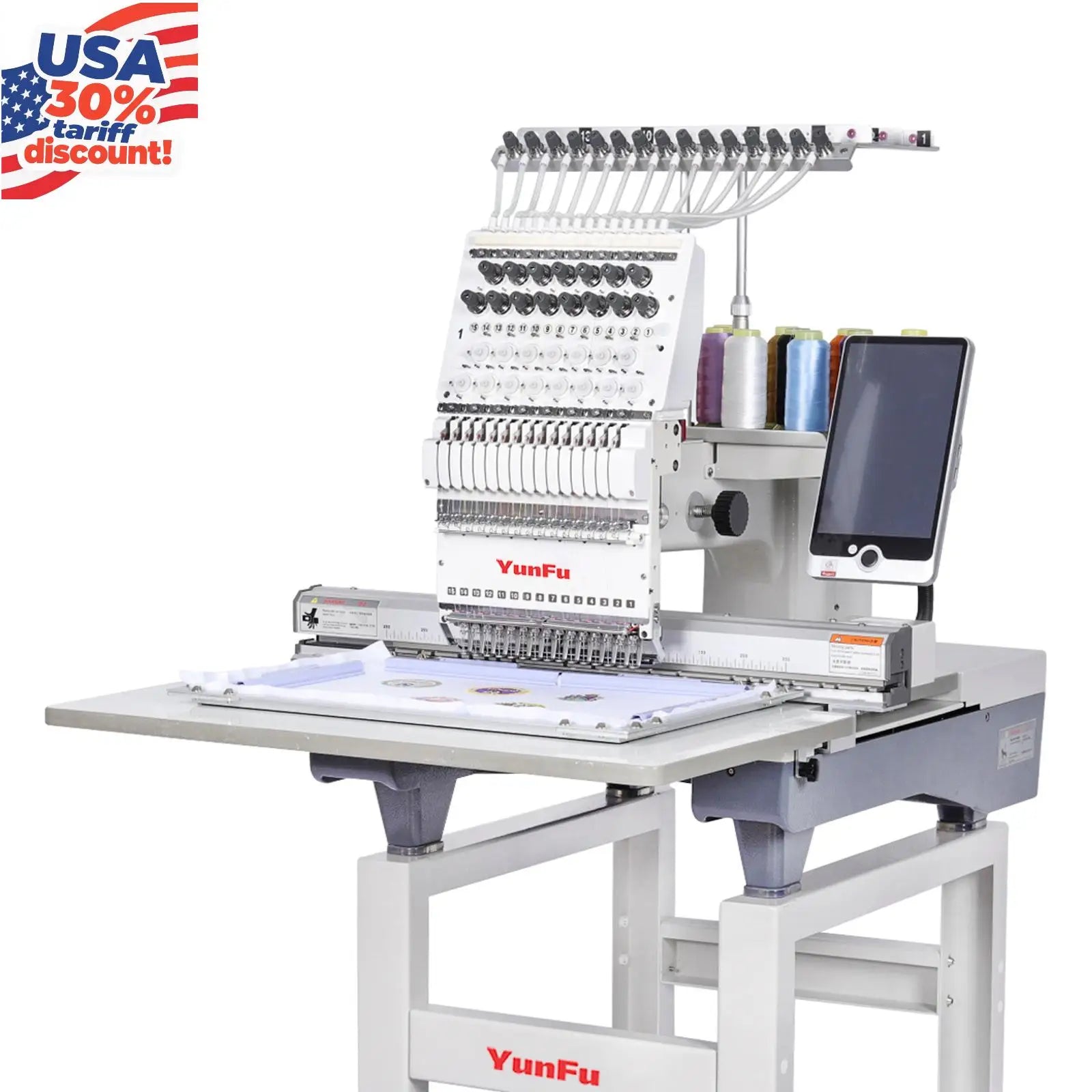 USA Warehouse Stock! High - Quality Single Head Embroidery Machine, Ideal for Quick US Delivery & Custom Apparel Projects