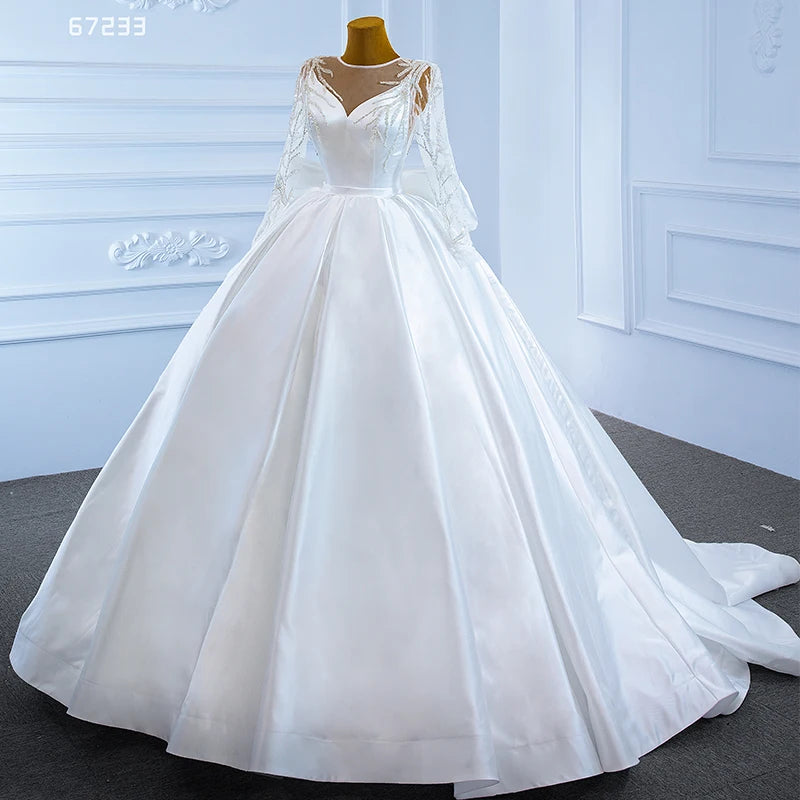 Jancember RSM67233 Ball Gowns for Women Wedding Gowns Dress Bridal Long Sleeve