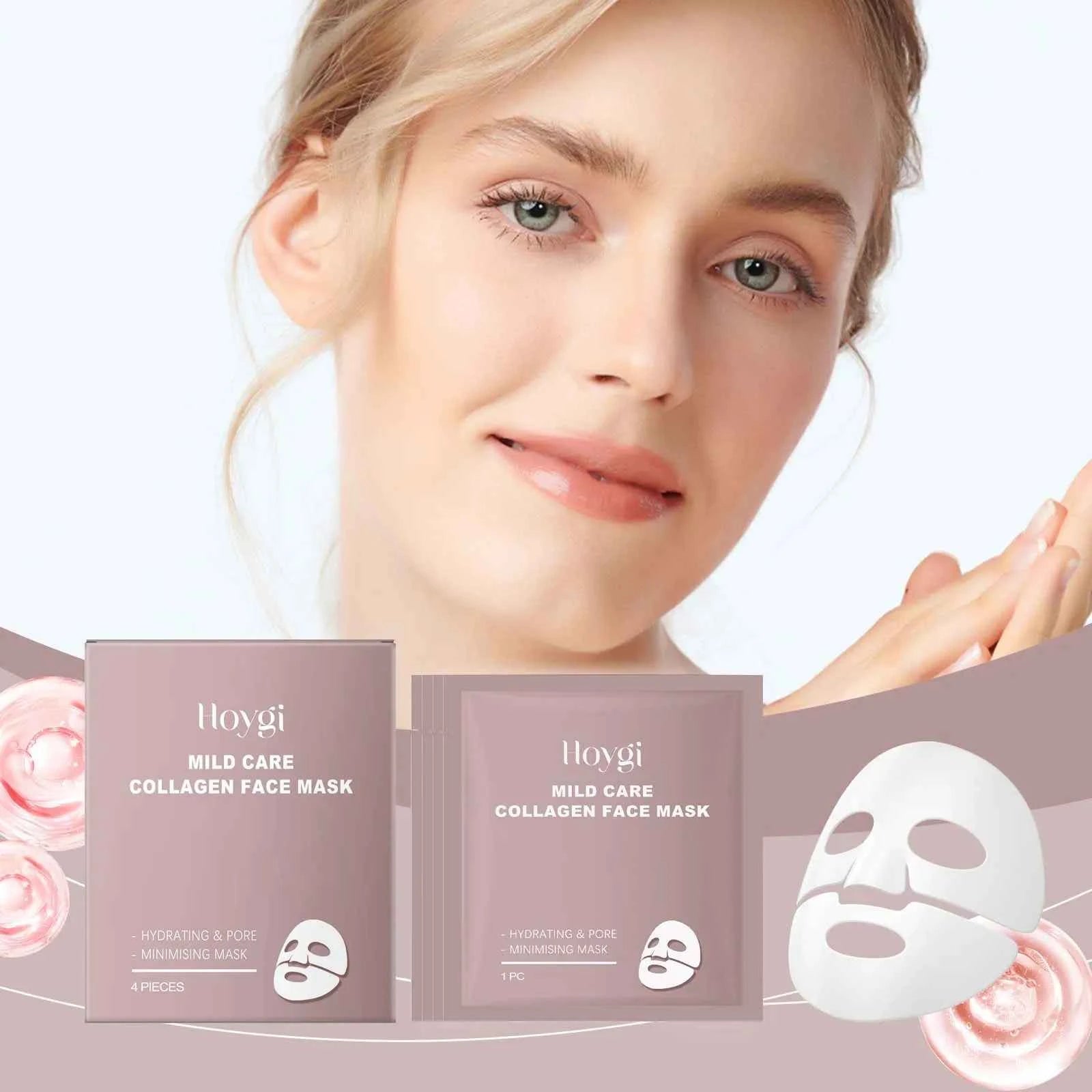 Hoygi Collagen Hydrating Mask (Box Set) Gentle Moisturizing Firming Pore-Smoothing Skin Care Mask Facial Masks