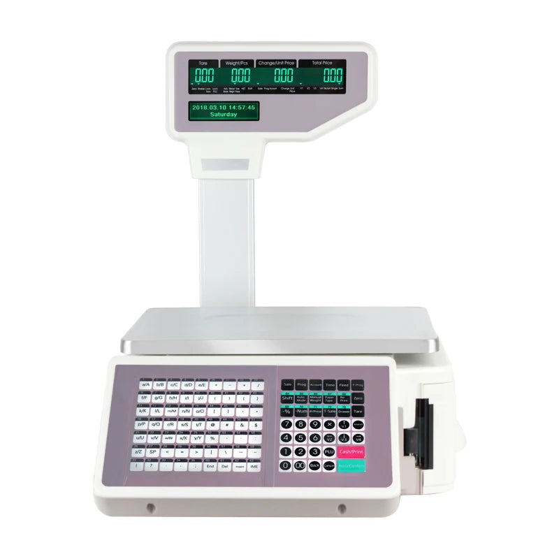 15kg/30kg Multi-Languages Label Printing Scale LCD Display Digital Barcode Scale