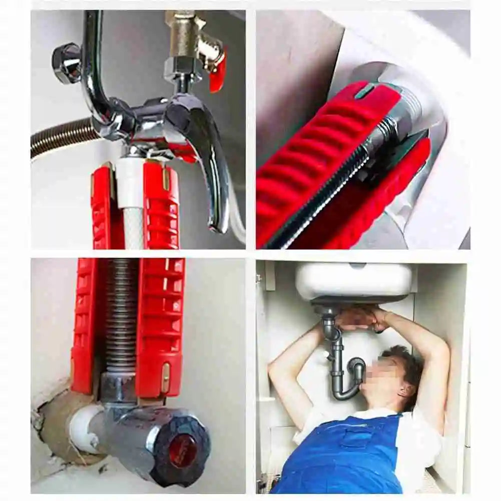 Plumber Tools 8 in 1 Multifunctional English Key Sink Faucet Key Wrench Set Kitchen Anti-slip Repair Pipe Multi Key Hand Tools