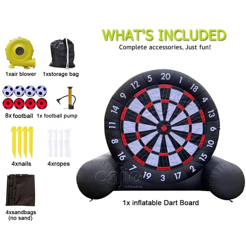 Custom Made 5m High Inflatable Soccer Dart Board Game, Inflatable Soccer Darts Footballs Dart Sport Game
