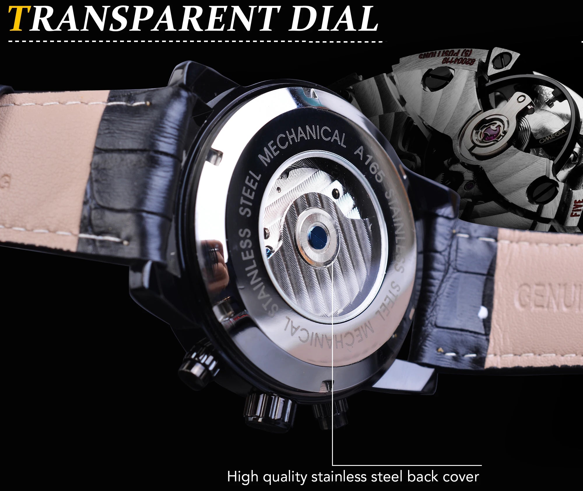 Forsining Top Brand Luxury Tourbillion Mens Automatic Mechanical Watches Fashion Wave Black Golden Clock Multi Function Display
