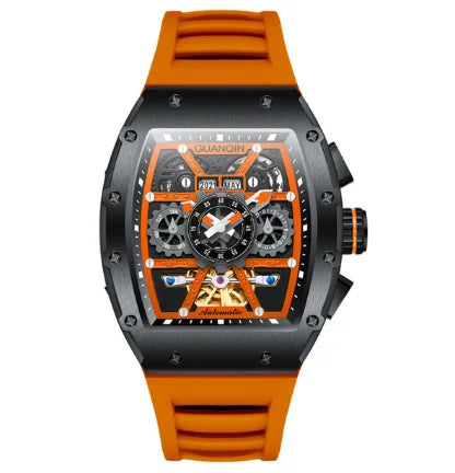 GUANQIN Men`s Watches Top Brand Luxury Automatic Watch Tourbillon Design Waterproof Mechanical Wrist Watch Relogio Masculino