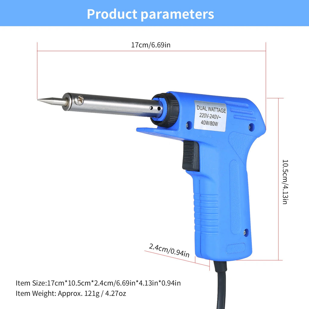 KKMOON Professional Double Power Electric Soldering Iron 220V-240V 40W/80W Power Adjustable Soldering Iron Gun