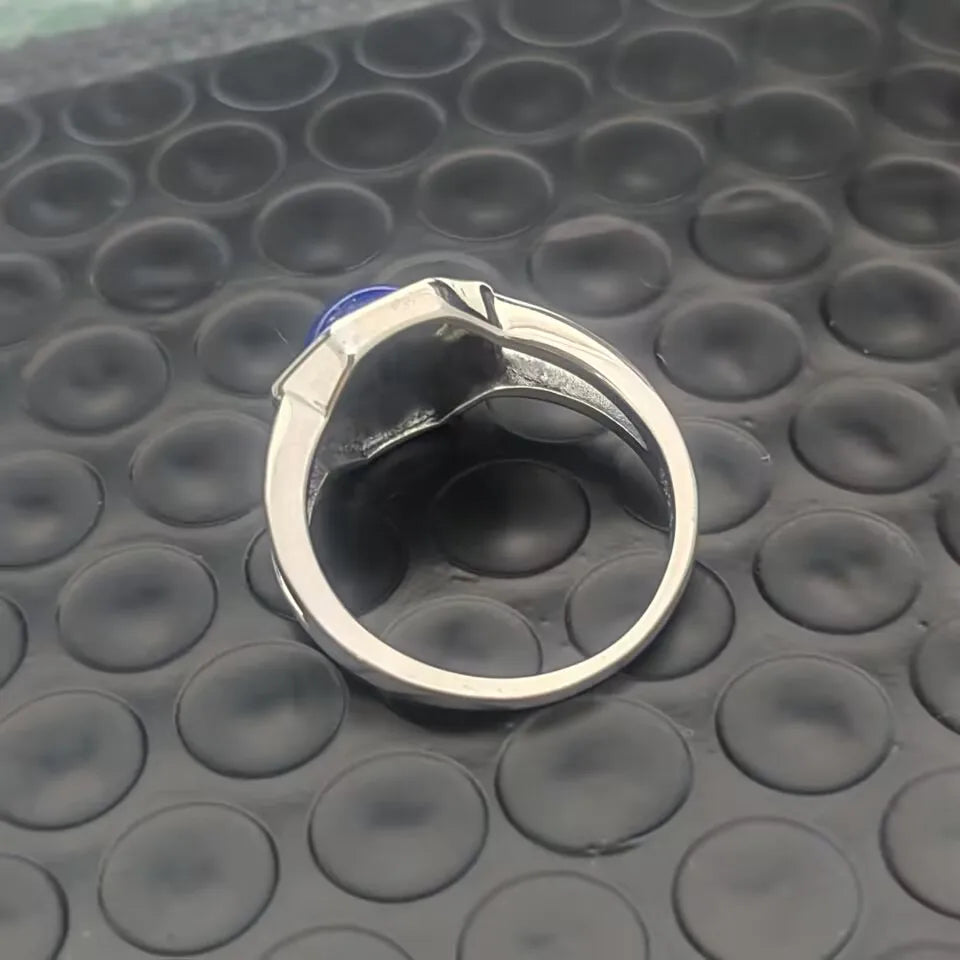 Mikaelson Original S925 Silver Jewelry Fine Ring  for Men Women the Vampire Diaries Inspired Natural Lapis Lazuli Fashion Gift