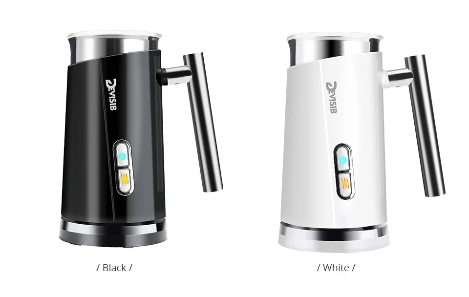 DEVISIB 3 in 1 Electric Milk Frother 300ml Automatic Hot and Cold Foam Maker for Coffee Latte Cappuccino Macchiato Hot Chocolate