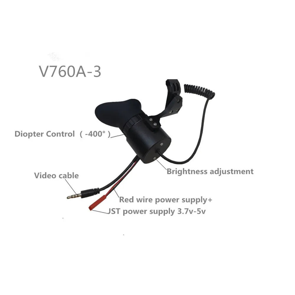 80-inch Portable Head-mounted Monocular Display 0.39-inch Screen with 12x Eyepieces to Support Diopter Adjustment Ocular Lens