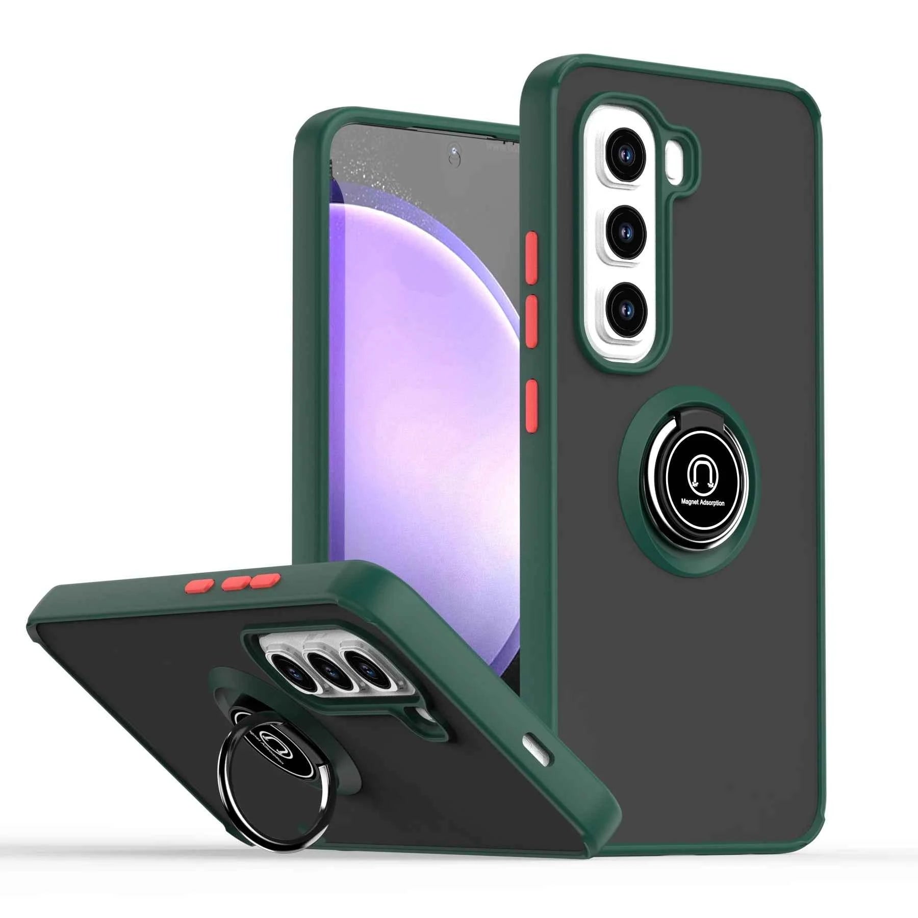 Contrast Color Phone Covers Magnetic Mobile Phone Cases With Ring Stand for Infinix Hot50 30i Hot 20Play 11 10 12 40Pro