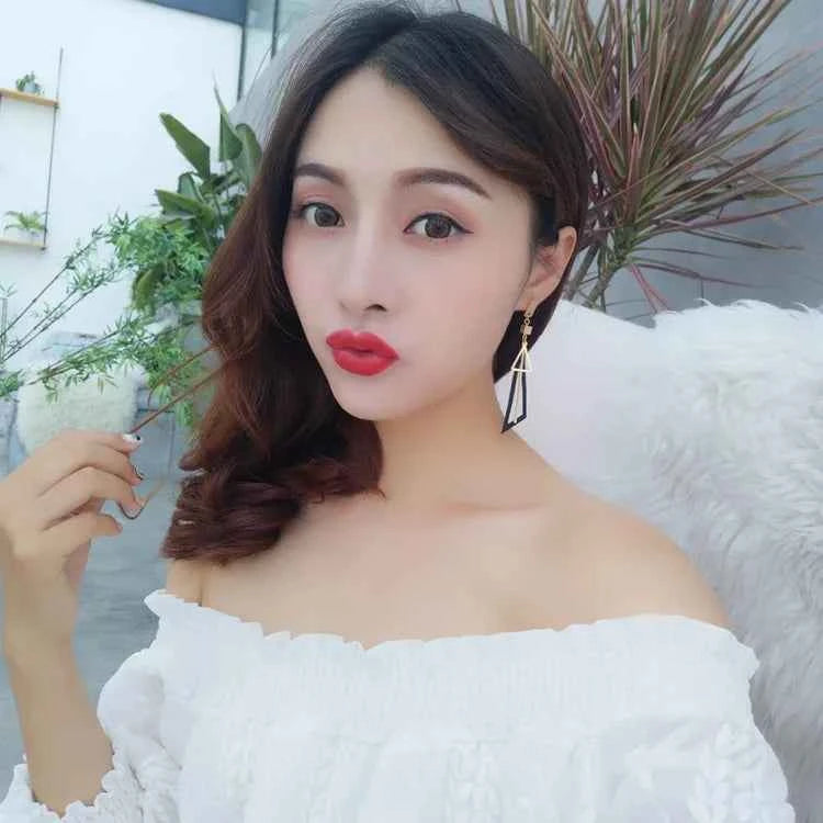 Korean Long Statement Geometric Triangle Tassel Dangle Drop Earrings For Women Earrings Fashion Jewelry Oorbellen Brincos