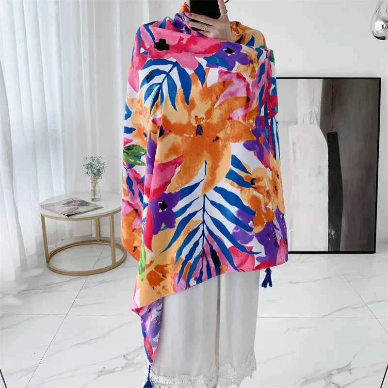20 styles 90x180cm Cotton linen Summer Beach Dress Bikini Cover-ups Sarong Wrap Scarf Women Brazilian Swimsuit Bathing Cover Up