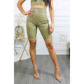 TD Athletic High Waisted Biker Shorts with Leopard Pattern Vegan TD Leather Hot Sports Shorts Size XS Polyester and Spandex
