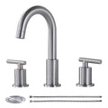 Brushed Gold Bathroom Vanity Water Faucet with 360 Degree Swivel Spout Bathroom Sink Faucet 3 Hole 2 Handle Gold Sink Faucet