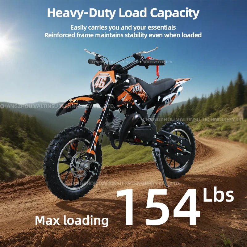Factory Directly 49Cc 2 Stroke Engine Mini Full Size Pit Bike Off-Road Motocross Black Motorcycles