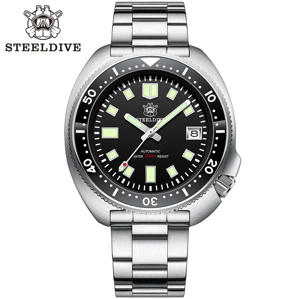 SD1970 Stock Supply Men Mechanical Watch Diving Wristwatch 200 Merter Water Resistance Stainless Steel Watch Relojes Hombre 2024