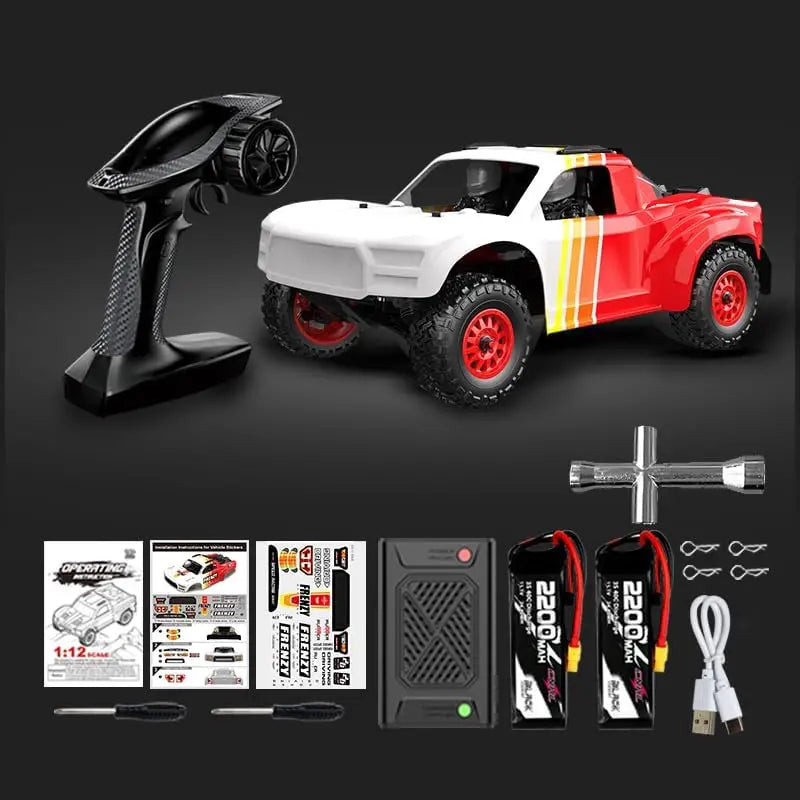 70KM/H HOSHI N517B Frenzy 1/12 Brushless Full Scale 4WD High Speed Rc Car 4x4 Off-road Truck Remote Control Toys 2XBattery