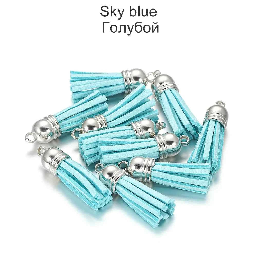 20-60pcs/lot 38mm Tassel Vintage Leather Tassels Fringe for Purl Macrame Pendant For DIY Jewelry Making Supplies Accessories