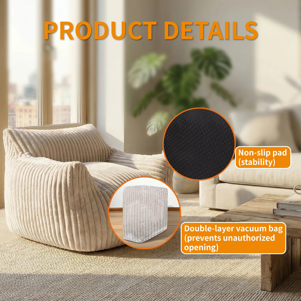A Lazy Sofa 100% Polyester Cover 100% Shredded Memory Foam Filling Size: 46.06x38.58x29.53in